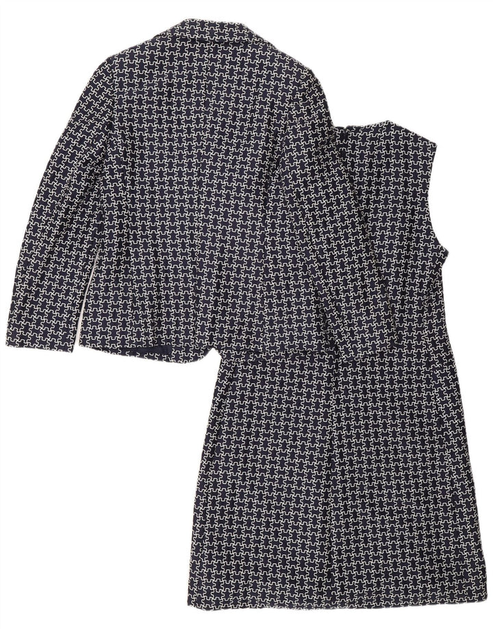 Giole Damen-Set mit 3 Knöpfen, 2-teilig, IT 44, mittleres Marineblau, geometrisch