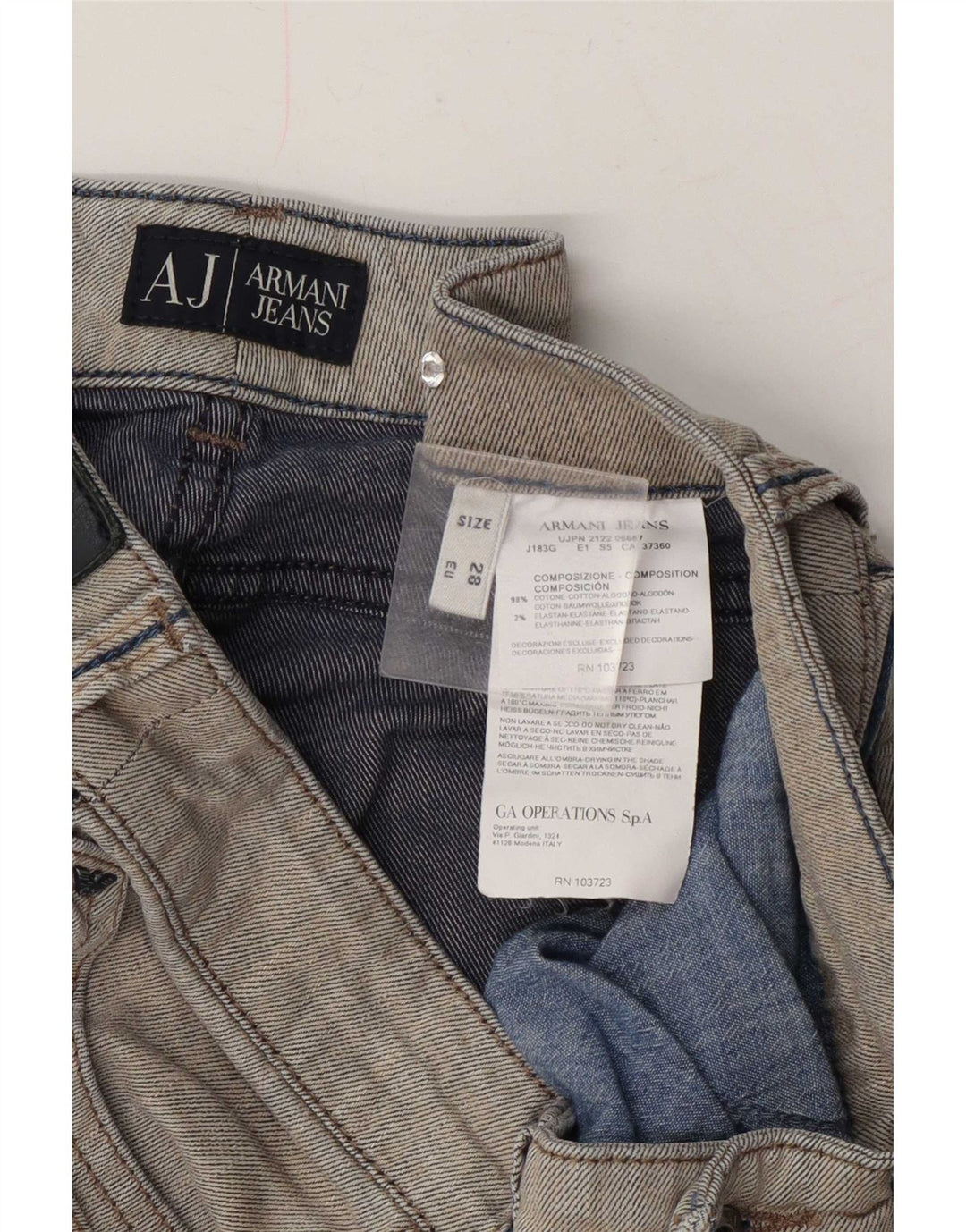 Armani Damen Slim Jeans W28 L29 Graue Baumwolle