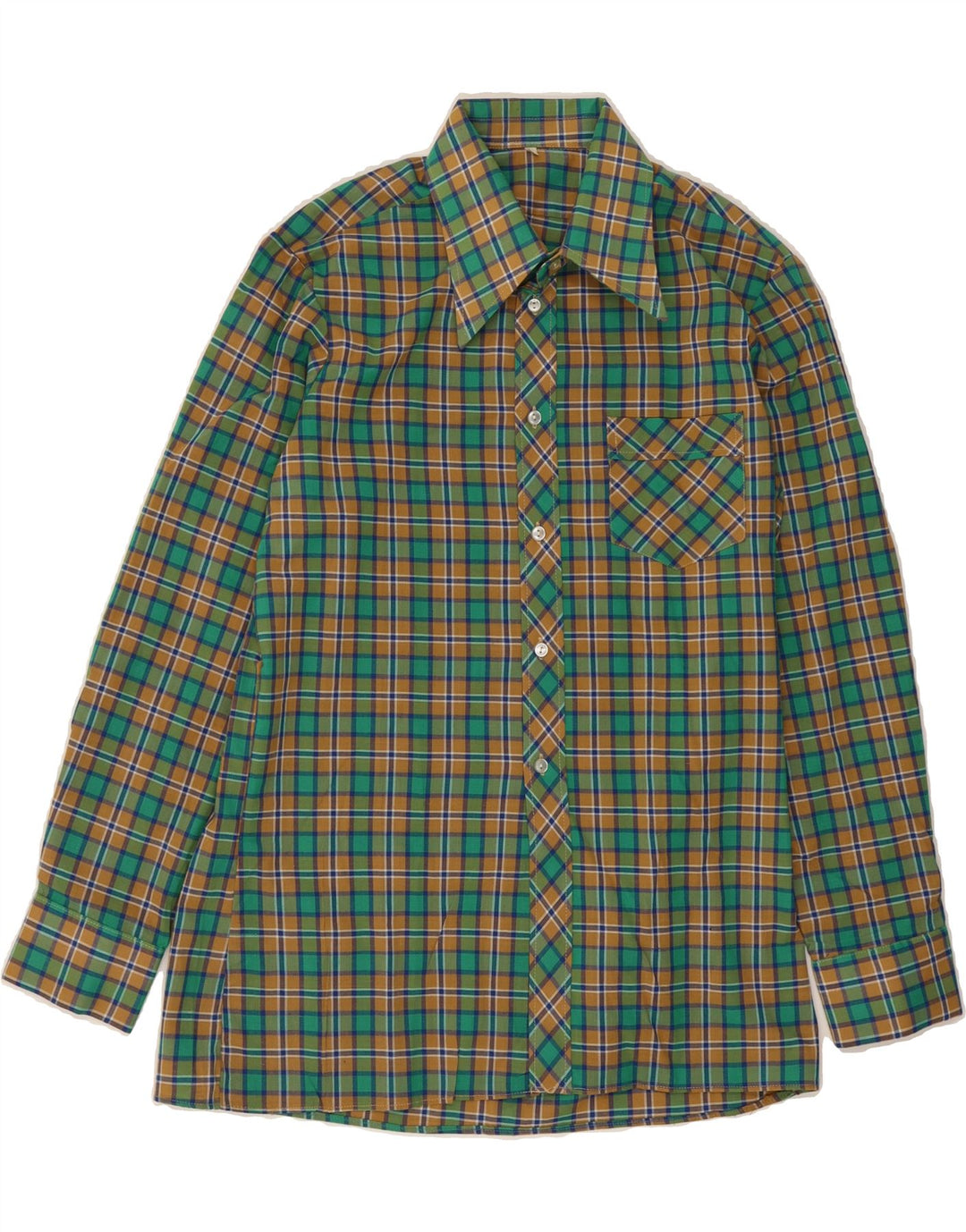 VINTAGE Mens Flannel Shirt Size 42 Large Green Check Vintage Vintage and Second-Hand Vintage from Messina Hembry 