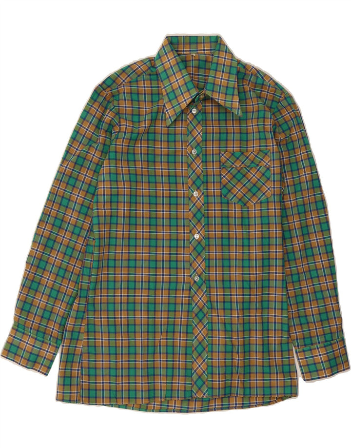 VINTAGE Mens Flannel Shirt Size 42 Large Green Check Vintage Vintage and Second-Hand Vintage from Messina Hembry 
