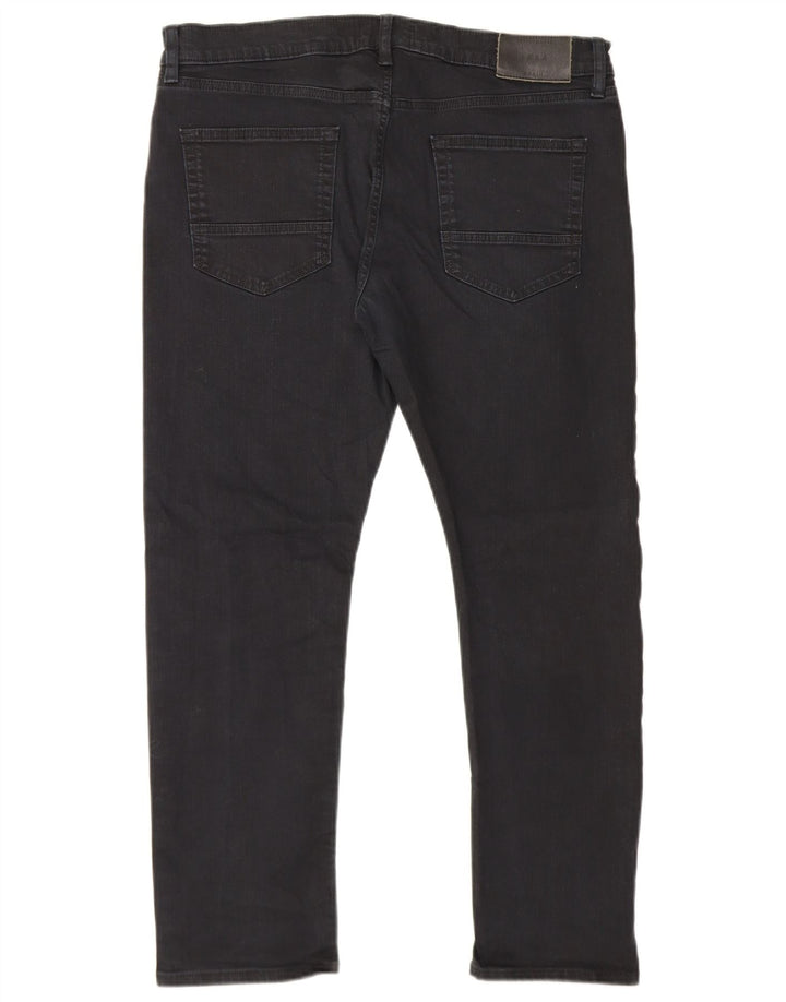 Marks & Spencer Slim-Jeans für Herren, W36, L29, schwarze Baumwolle