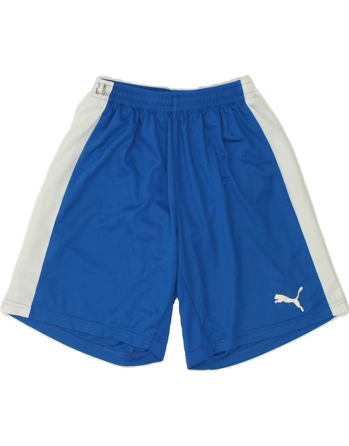 PUMA Mens Sport Shorts Small Blue Colourblock Polyester Vintage Puma and Second-Hand Puma from Messina Hembry 