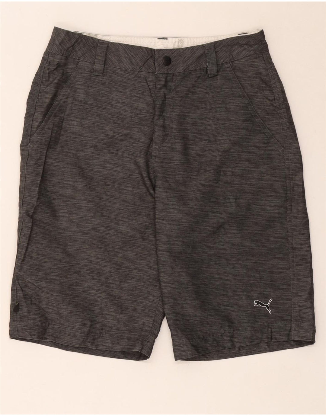 Puma Herren Cargo Shorts W28 Small Grau gefleckte Baumwolle