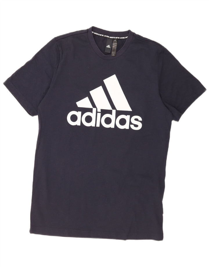 Adidas Herren-T-Shirt mit Grafik, mittelgroß, marineblau, Baumwolle