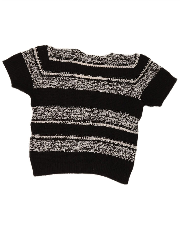 Wit Boy Damen-Strickjacke mit kurzen Ärmeln, Gr. 12, mittelschwarz gestreift