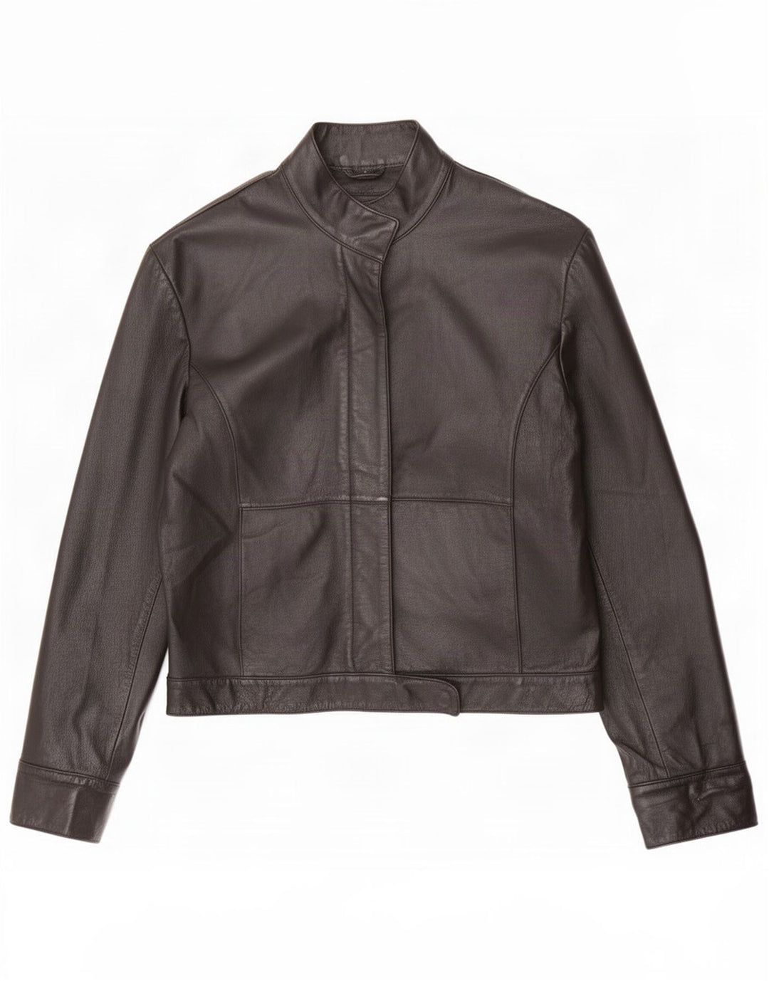 Les Boulevards Damen Lederjacke IT 44 Medium Schwarz