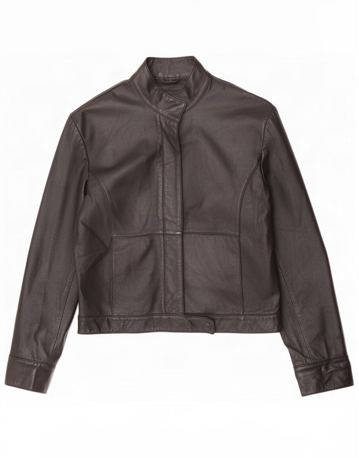 Les Boulevards Damen Lederjacke IT 44 Medium Schwarz