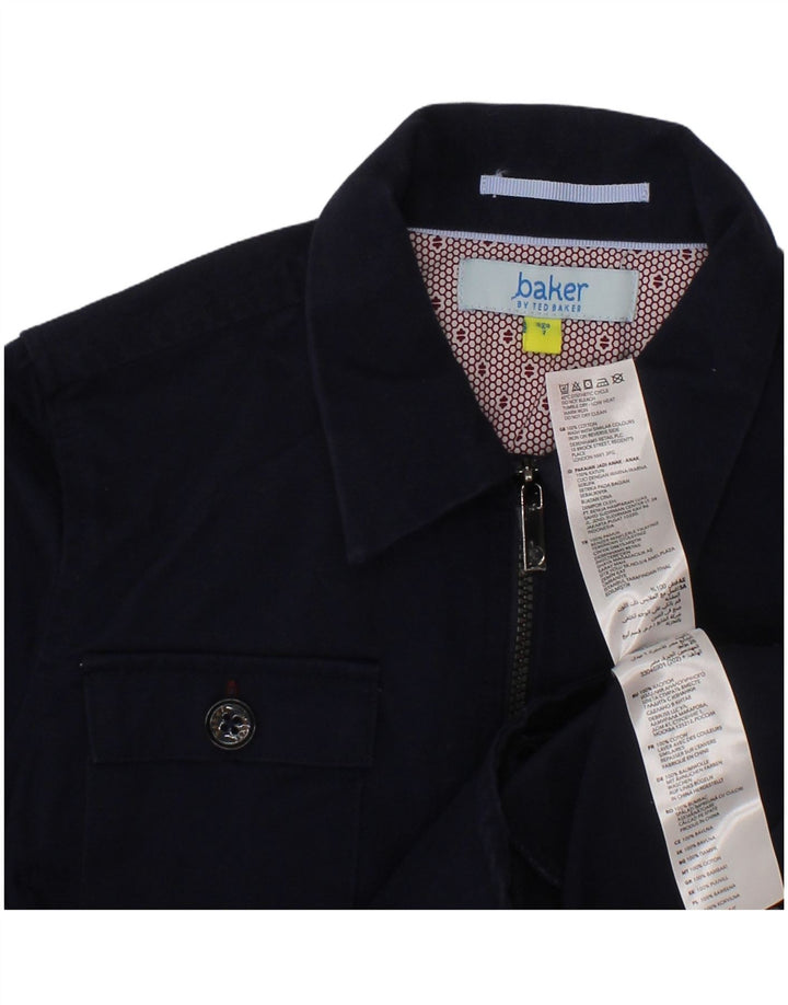 TED BAKER Flanellhemd für Jungen, 6–7 Jahre, marineblaue Baumwolle