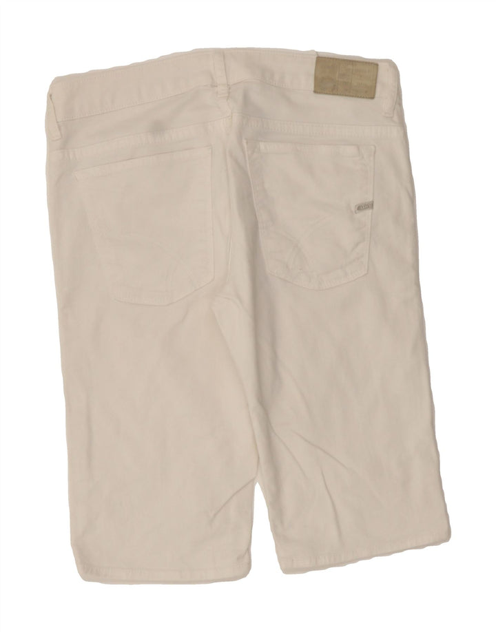 GAS Womens Slim Denim Bermuda Shorts W32 Large  Off White Cotton Vintage Gas and Second-Hand Gas from Messina Hembry 
