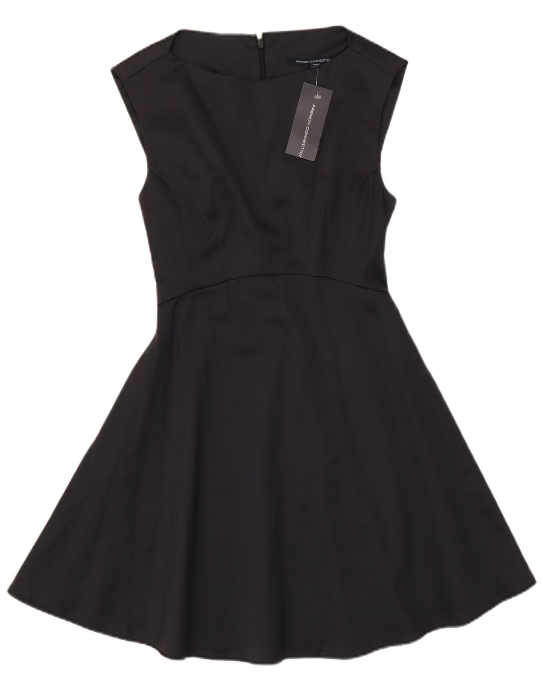 French Connection Damen Ärmelloses A-Linien-Kleid, Größe S, Schwarz, Polyester