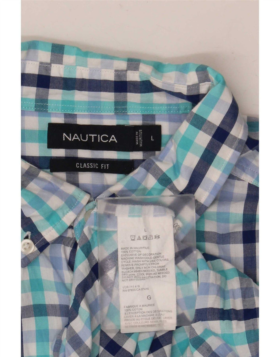 Nautica Herren-Hemd mit klassischer Passform, groß, blau kariert, Baumwolle