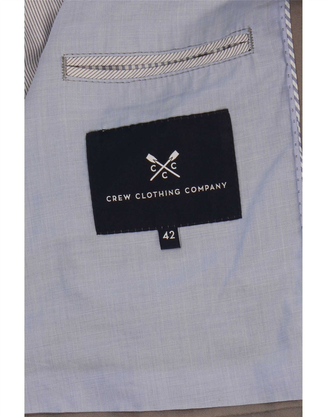 Crew Clothing Herren-Blazer mit 2 Knöpfen, UK 42, XL, graue Baumwolle