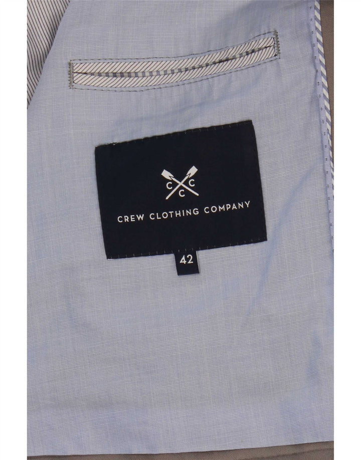 Crew Clothing Herren-Blazer mit 2 Knöpfen, UK 42, XL, graue Baumwolle