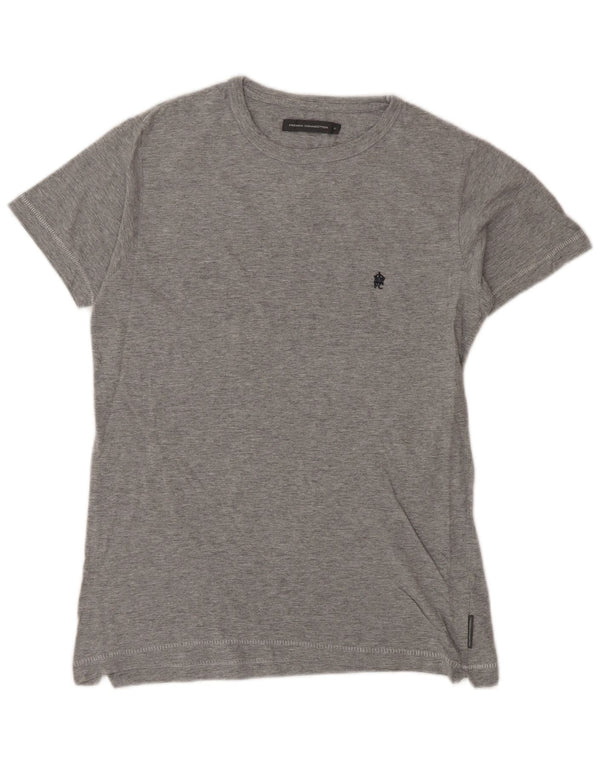 French Connection Damen T-Shirt Top UK 10 Small Grau Baumwolle