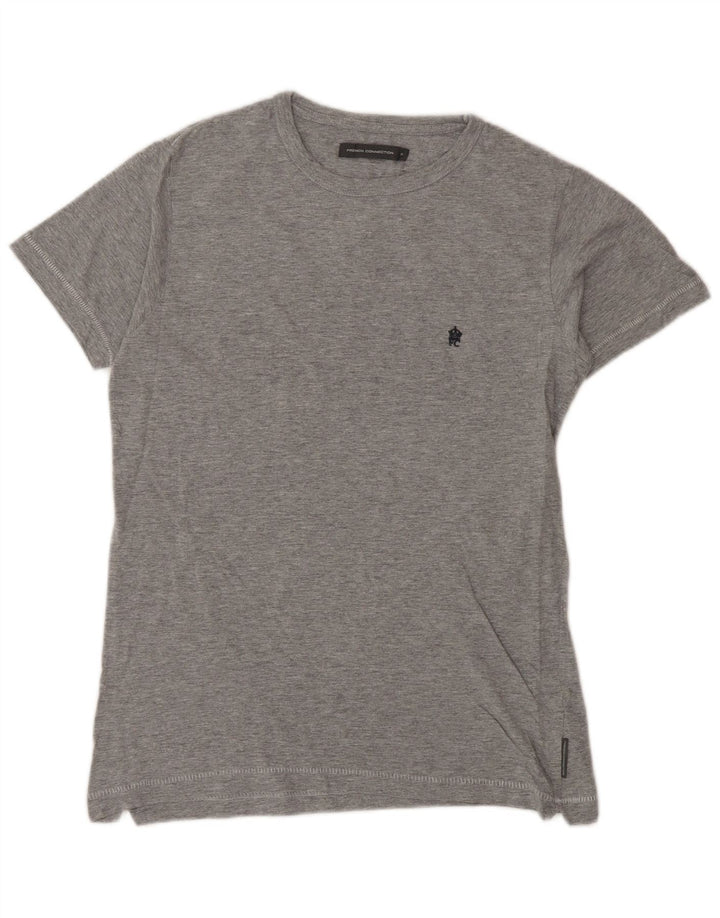 French Connection Damen T-Shirt Top UK 10 Small Grau Baumwolle