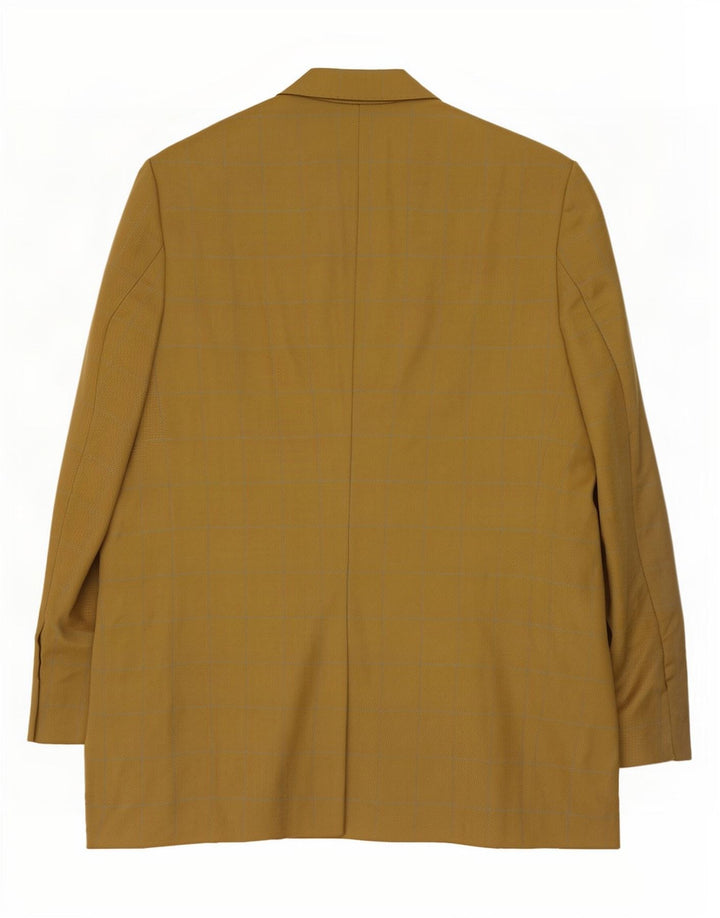Marks & Spencer Herren-Blazer, lang, mit 3 Knöpfen, UK 44, XL, goldfarben, kariert