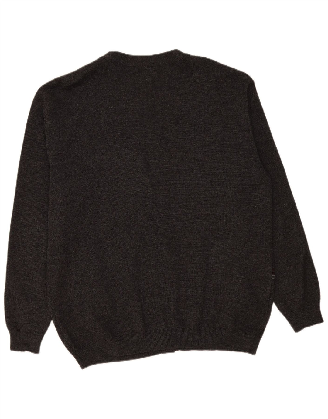 Vintage Herren Cardigan Pullover XL Grau gestreift Wolle