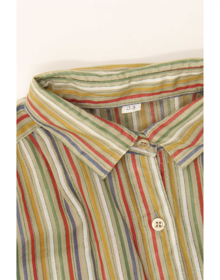 Vintage Damen Shirt EU 33 XS Grün gestreift