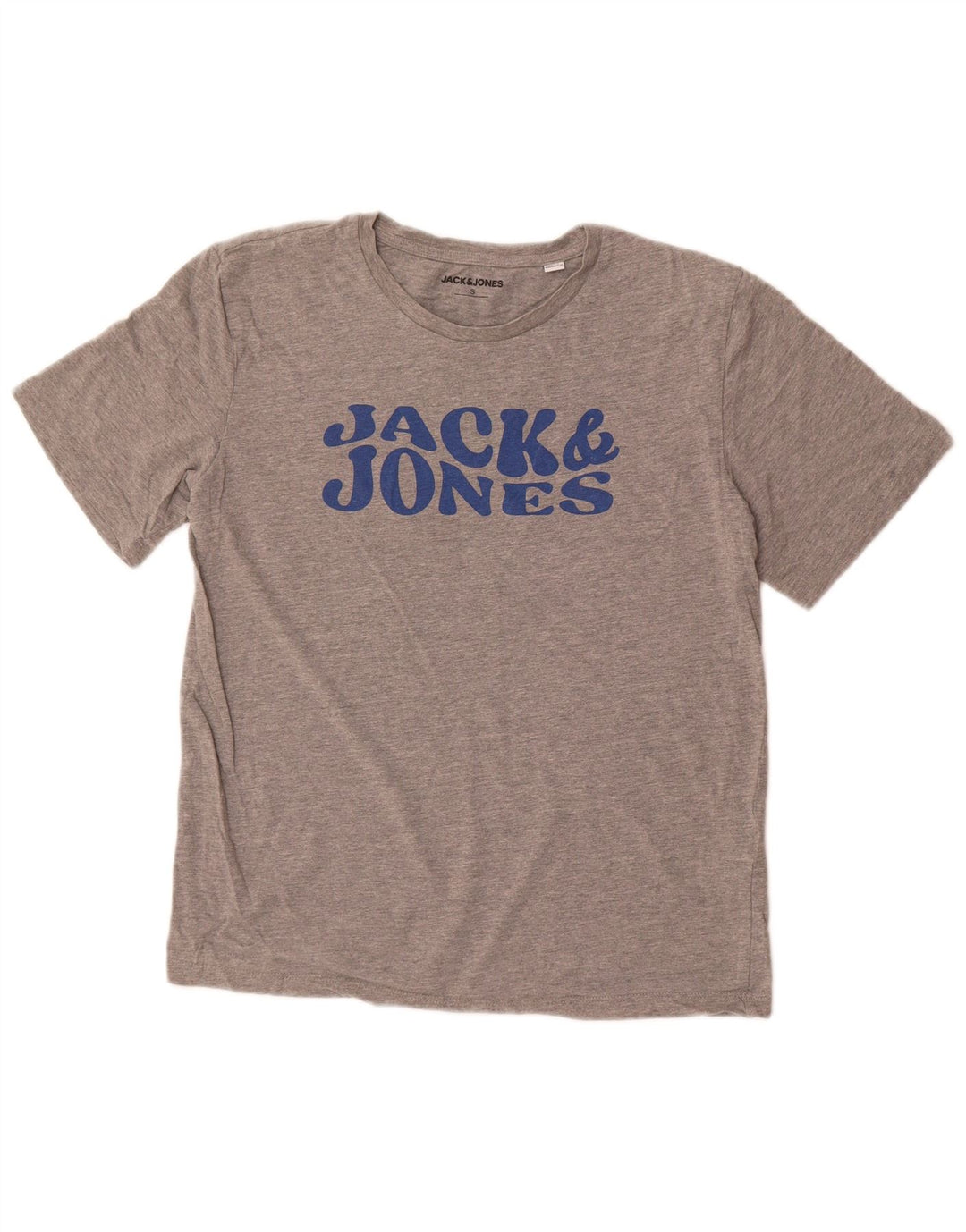 Jack & Jones Herren-T-Shirt mit Grafik, Größe S, grau gesprenkelte Baumwolle