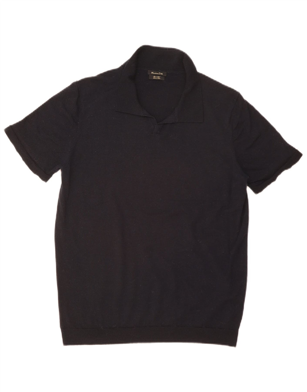 Massimo Dutti Damen-Pullover mit Polo-Ausschnitt, Gr. 14, mittleres Marineblau