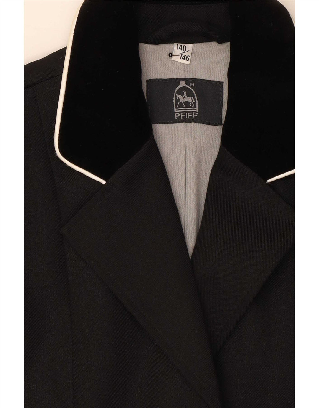 Pfiff Mädchen-Blazerjacke mit 3 Knöpfen, 10–11 Jahre, schwarzes Polyester