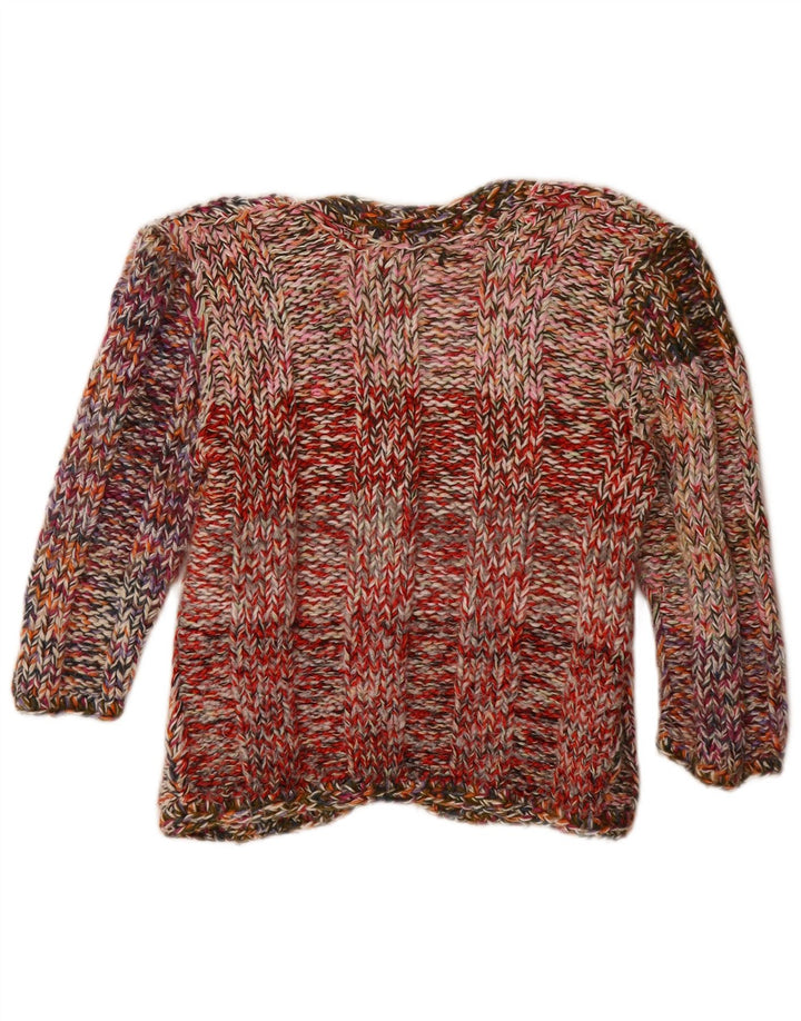 Vintage Damen 3/4 Ärmel Cardigan Pullover UK 12 Medium Mehrfarbig