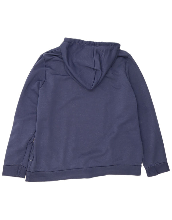Adidas Damen Graphic Hoodie Pullover UK 24/26 2XL Marineblau Baumwolle