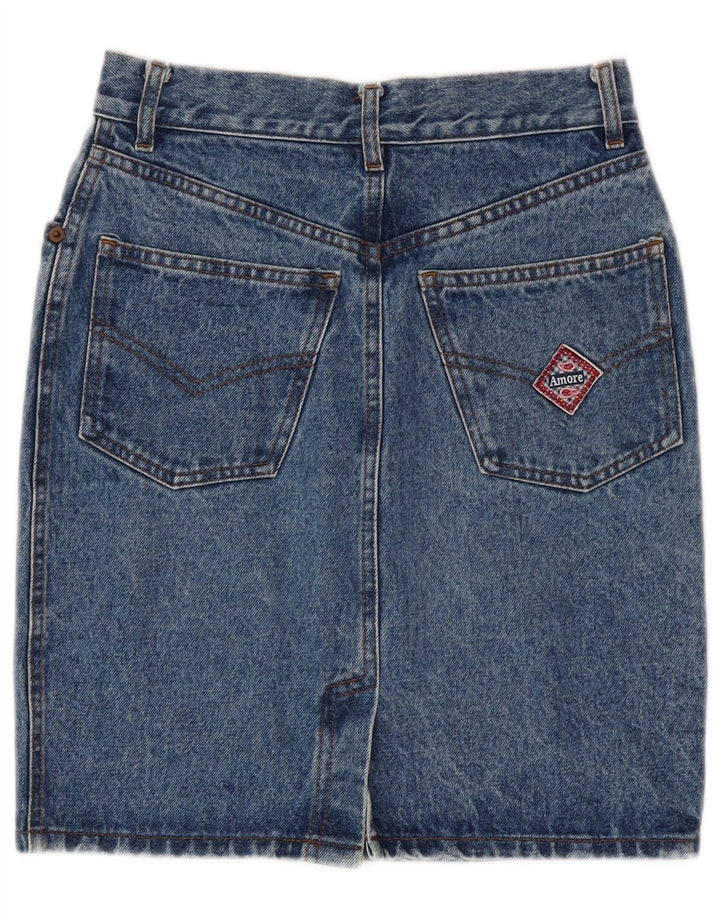 Vintage Damen Jeansrock W26 Kleine blaue Baumwolle