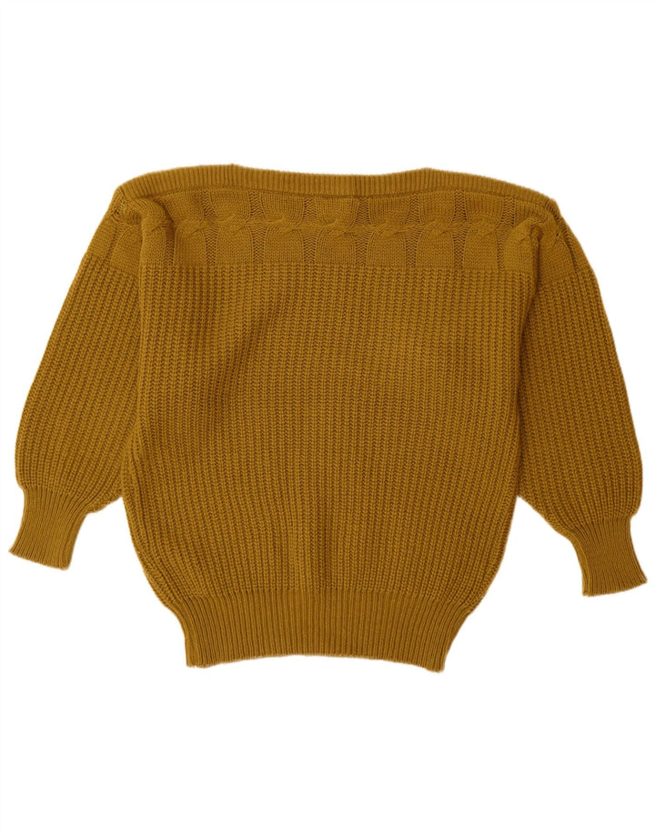 MONDI Damen-Pullover, übergroß, U-Boot-Ausschnitt, EU 36, kleine Khaki-Wolle