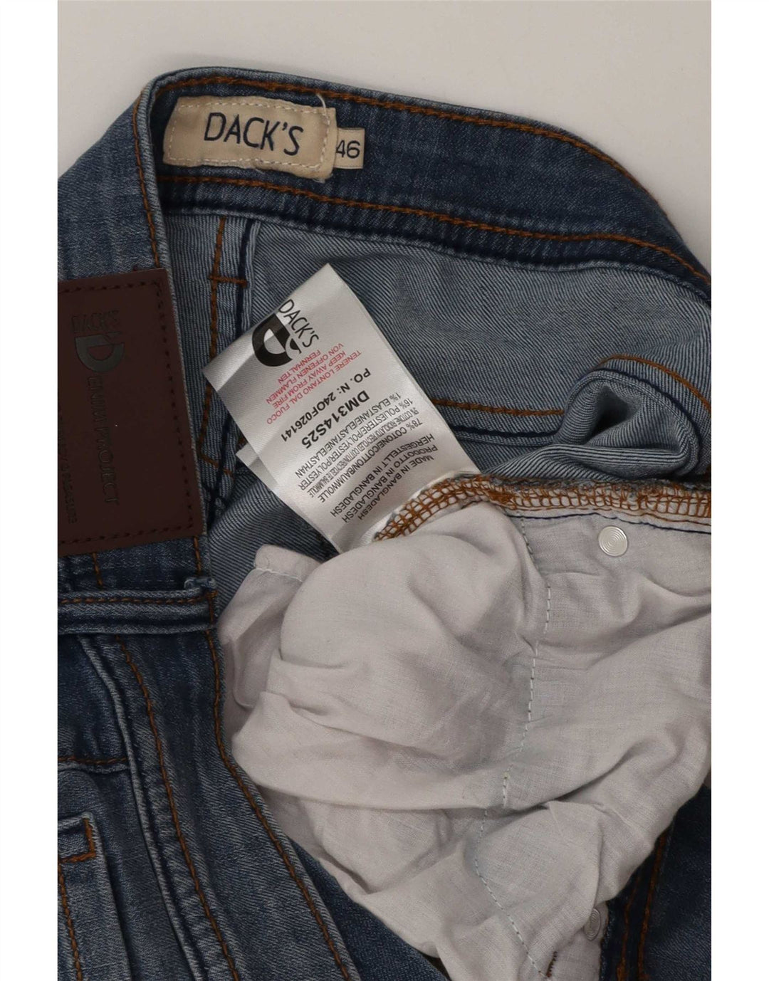 Dack's Herren Straight Jeans IT 46 Small W30 L28 Blaue Baumwolle