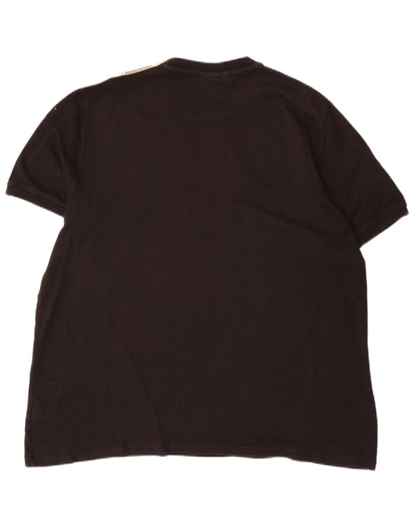 Fila Herren Grafik T-Shirt Top 2XL Schwarz Baumwolle
