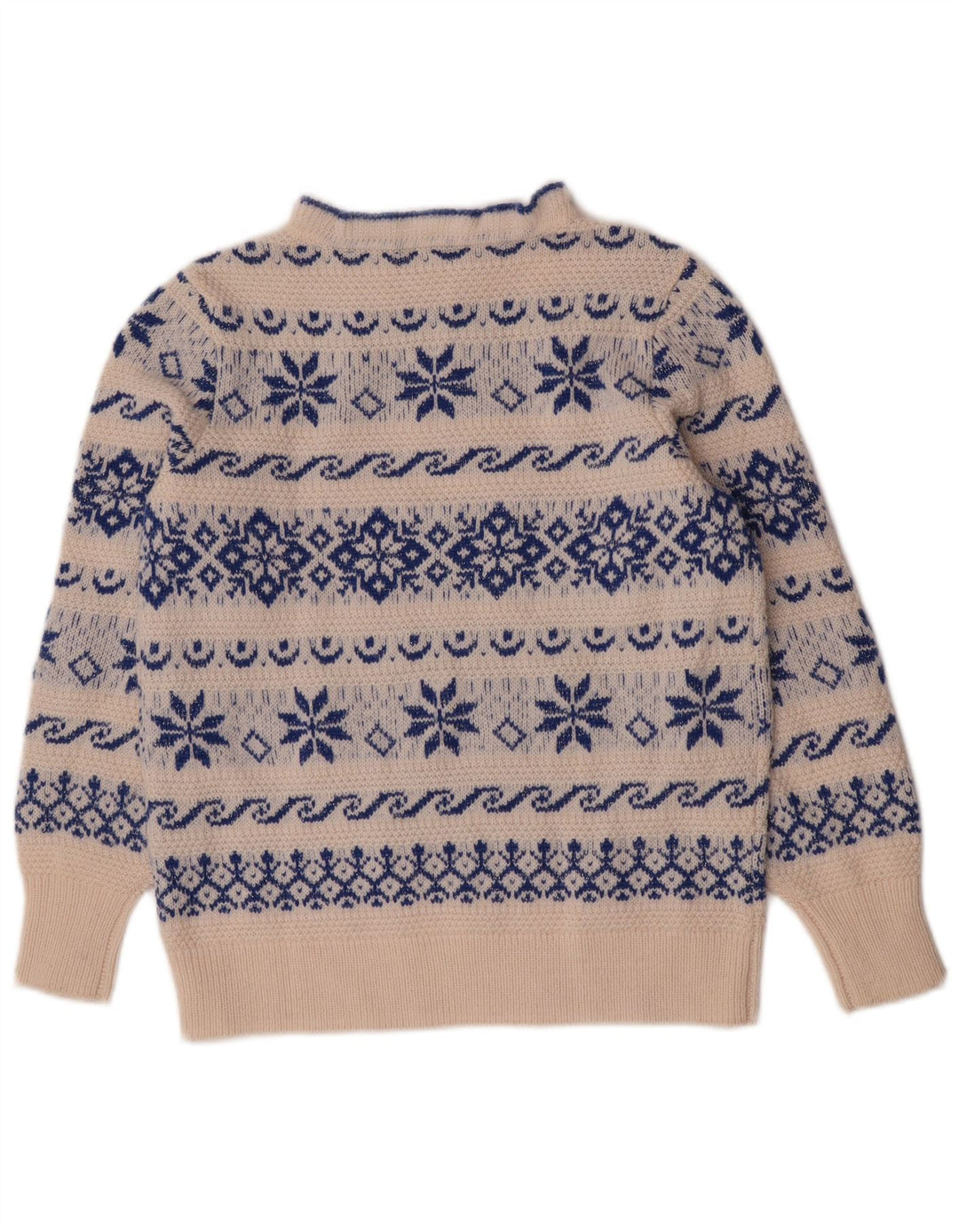 Monsoon Damen-Pullover mit Rollkragen, UK 12, Mittelweiß, Fair Isle