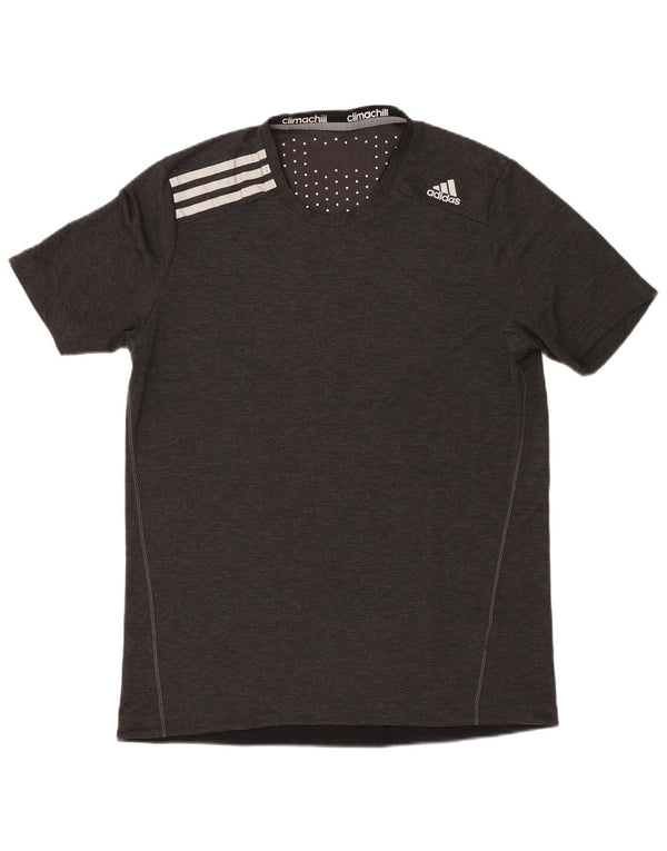 Adidas Herren Climachill T-Shirt Top Mittelgraues Polyester