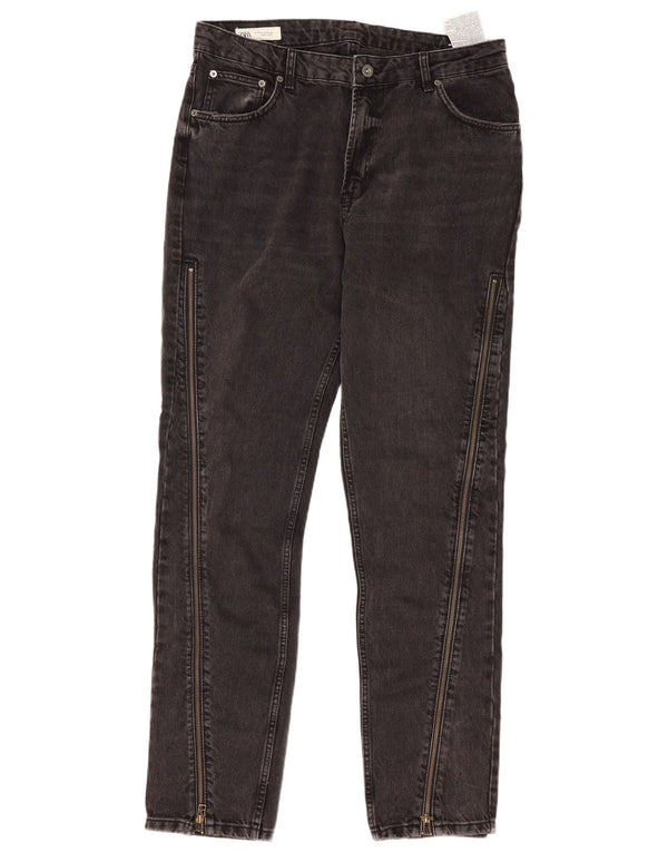 Zara Herren Straight Jeans EU 46 XL W36 L35 Schwarze Baumwolle