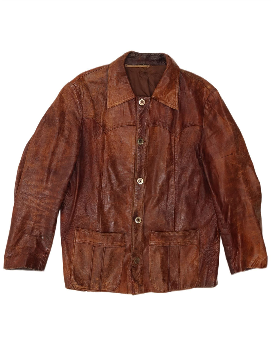 Vintage Herren Lederjacke UK 38 Mittelbraun
