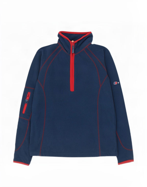 Berghaus Damen-Fleecepullover mit Reißverschluss am Hals, Gr. 10, Klein, Blau, Farbblock