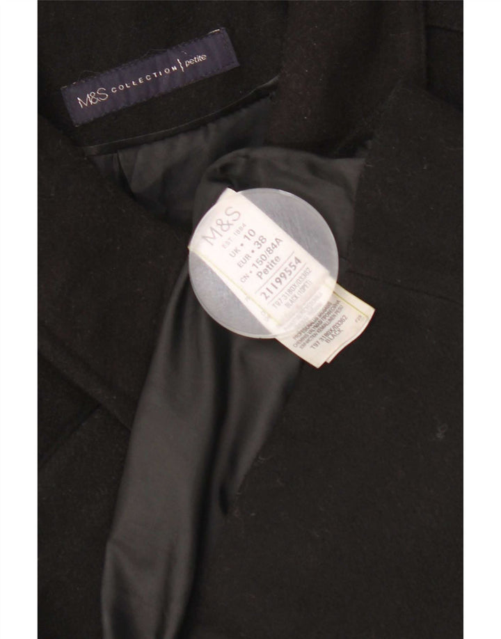 Marks & Spencer Damen-Mantel in normaler Passform, UK 10, Größe S, Schwarz, Polyester