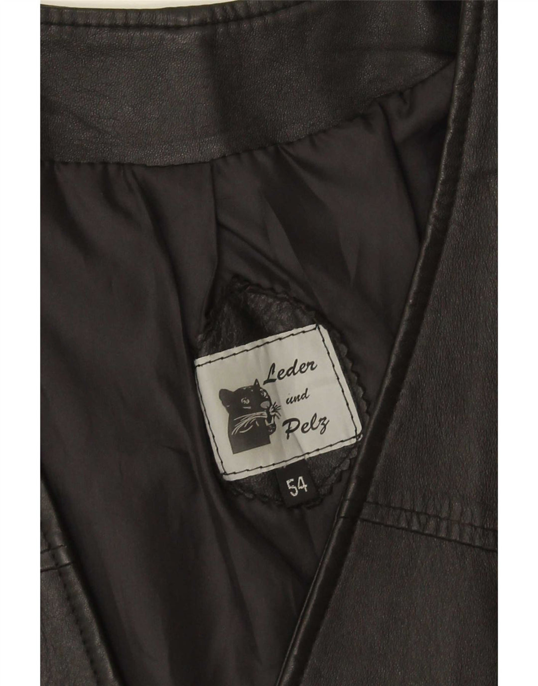 Vintage Damen Lederweste IT 54 3XL Schwarz