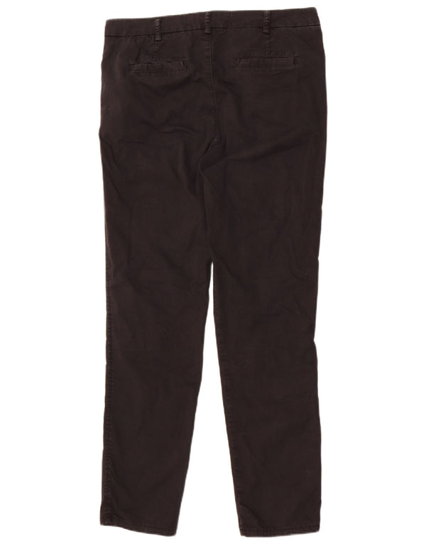 Benetton Slim Chino-Hose für Damen, UK 12, M, W32, L29, schwarze Baumwolle