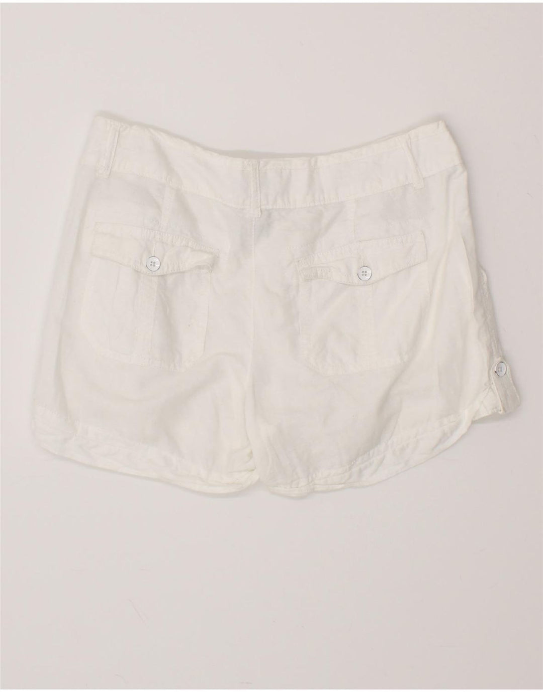 CONVERSE Freizeitshorts für Damen US 8 Medium W34 Weißes Leinen