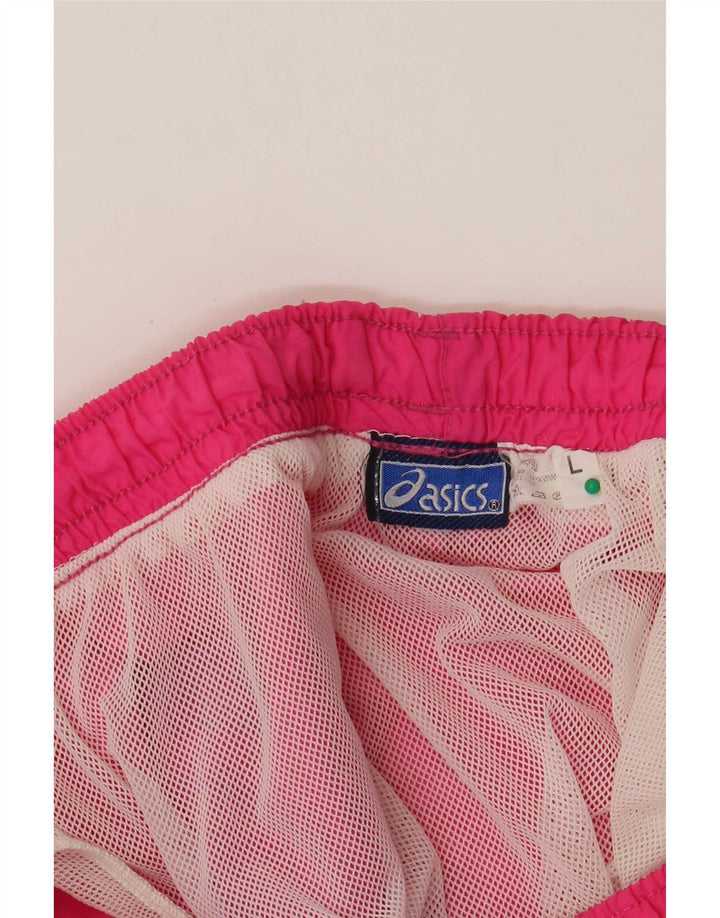 Asics Herren-Badeshorts mit Grafik, groß, rosa, Colourblock-Polyamid