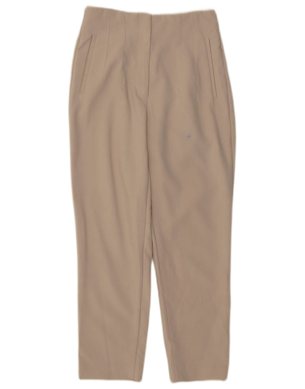 Zara Damen Tapered Casual Hose Medium W28 L26 Beige Polyester