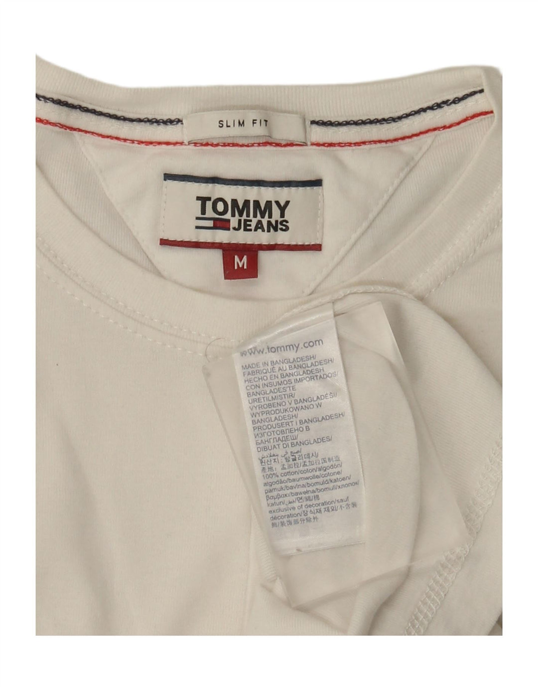 Tommy Hilfiger Herren Slim Fit Top Langarm Mittelweiß Baumwolle