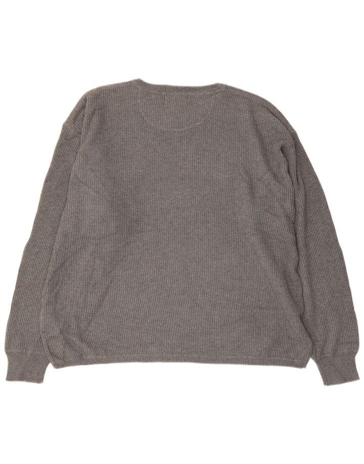 EDDIE BAUER Herren-Pullover mit Rundhalsausschnitt, XL, graue Baumwolle