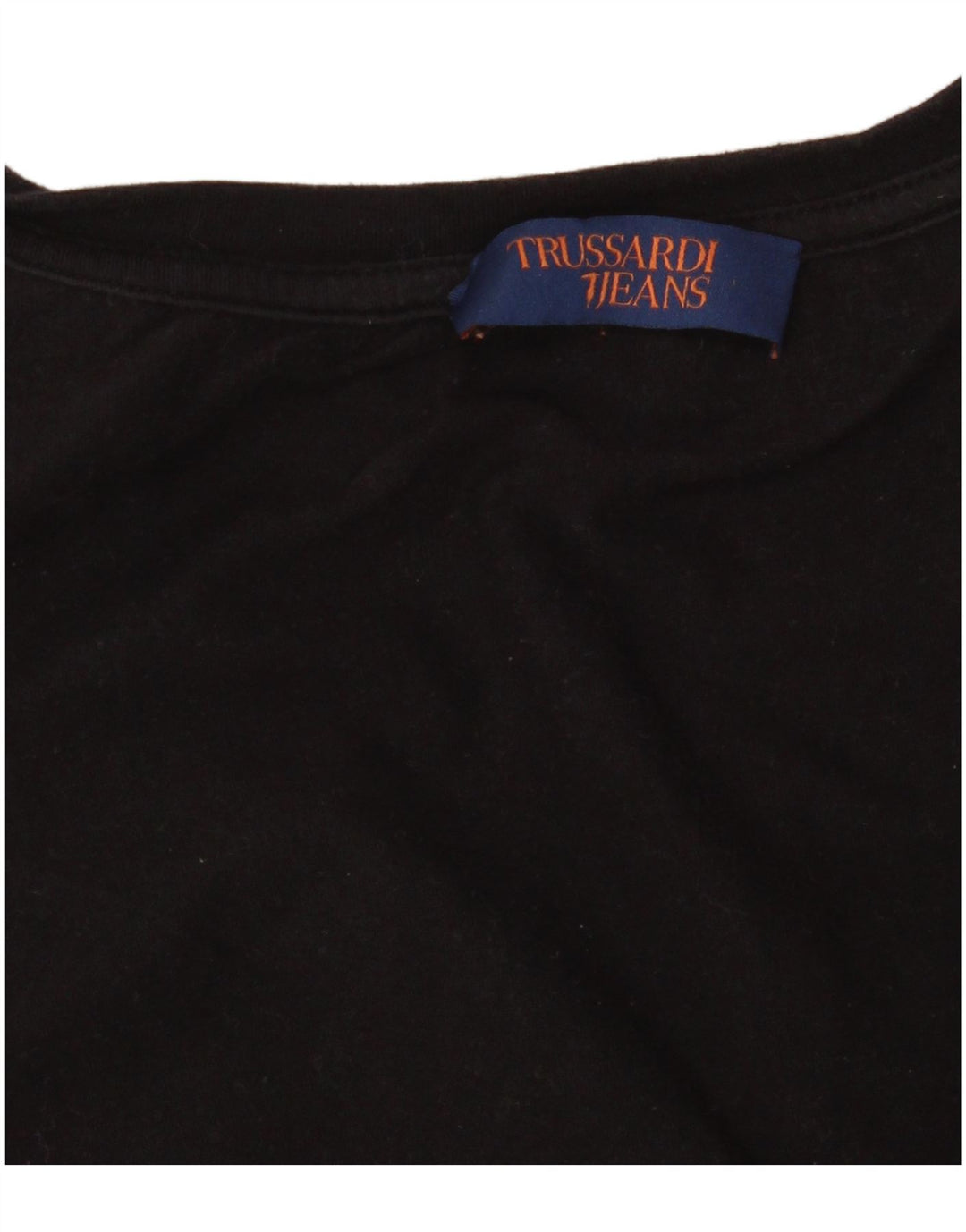 Trussardi Jeans Damen Grafik-T-Shirt-Oberteil UK 14 Medium Schwarz