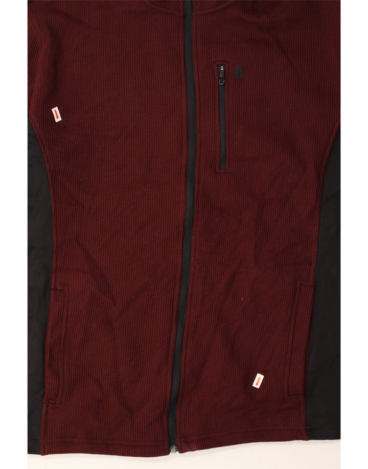 IZOD Mens Stretch Tracksuit Top Jacket Large Maroon Colourblock Polyester Vintage Izod and Second-Hand Izod from Messina Hembry 