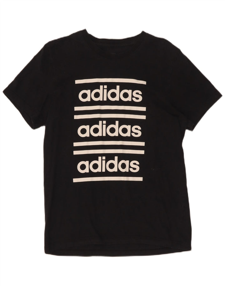 Adidas Herren Grafik T-Shirt Top Medium Schwarz Baumwolle