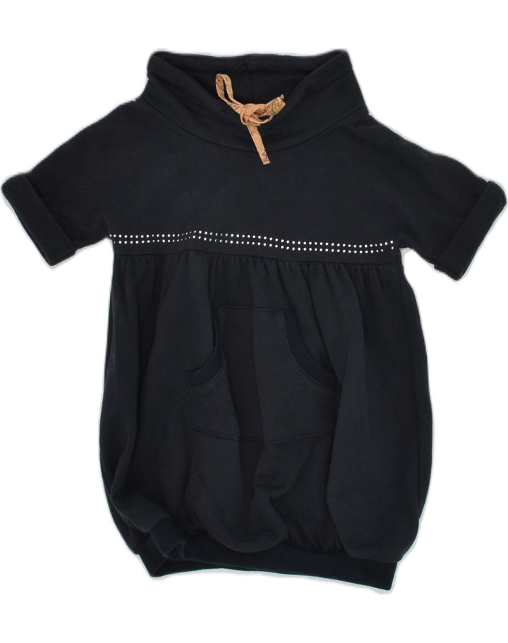 ALVIERO MARTINI Baby Girls Jumper Dress 9-12 Months Black Cotton | Vintage ALVIERO MARTINI | Thrift | Second-Hand ALVIERO MARTINI | Used Clothing | Messina Hembry 