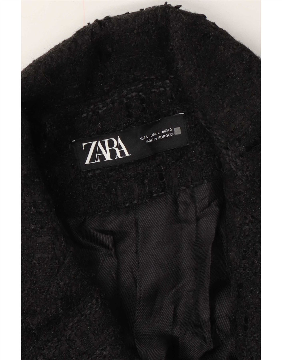 Zara Damen Mantel UK 16 Large Schwarz meliert