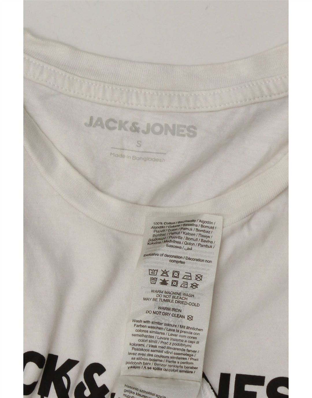 Jack & Jones Herren-T-Shirt mit Grafik, Größe S, weiße Baumwolle